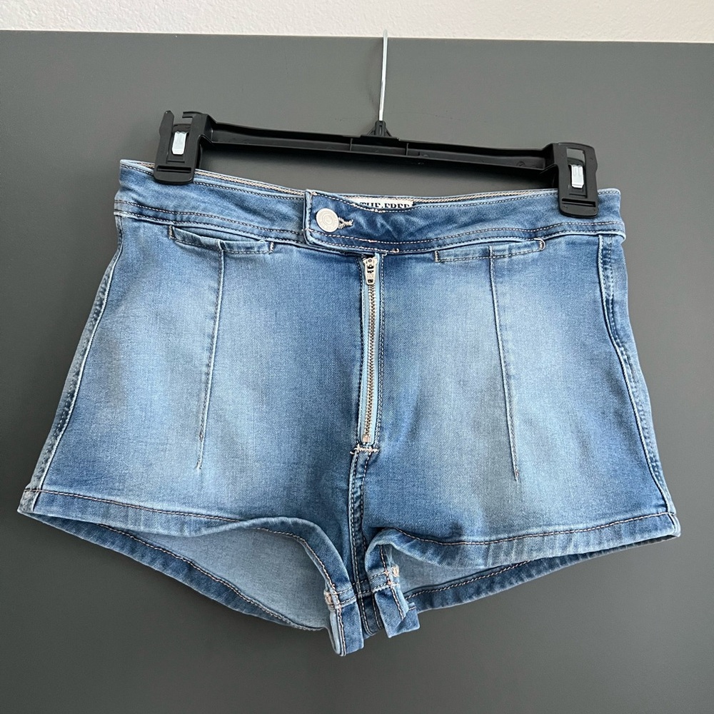 Free People x We The Free Honeycomb Denim Brief In Ripple Reflect